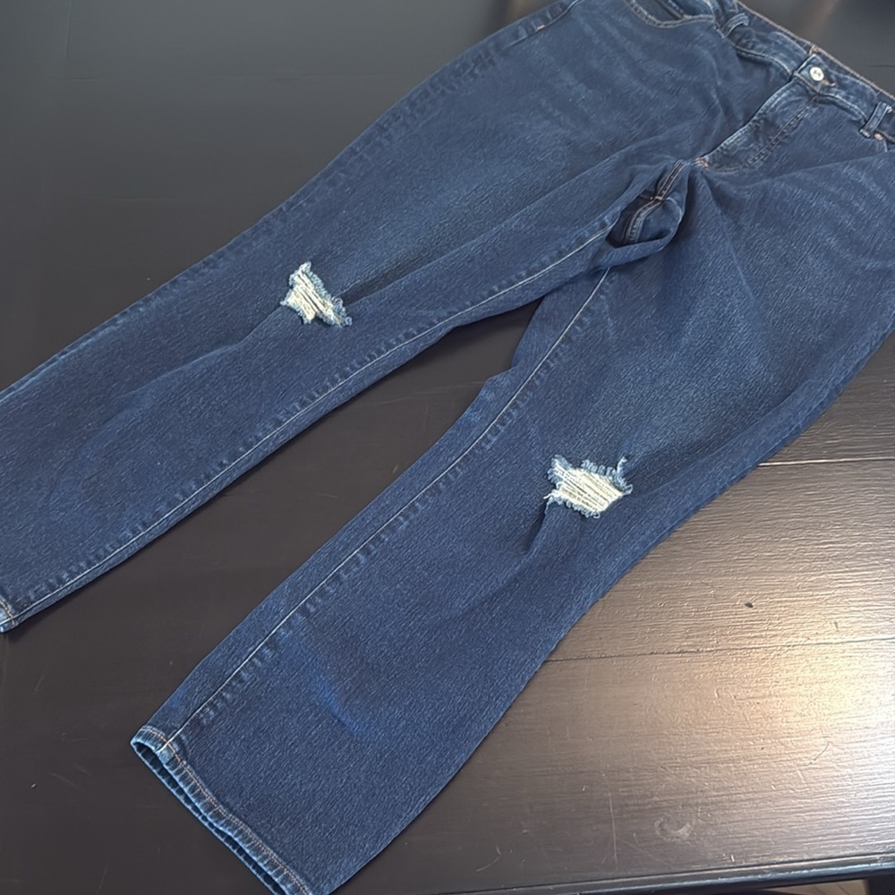 Women's Distressed Blue Jeans